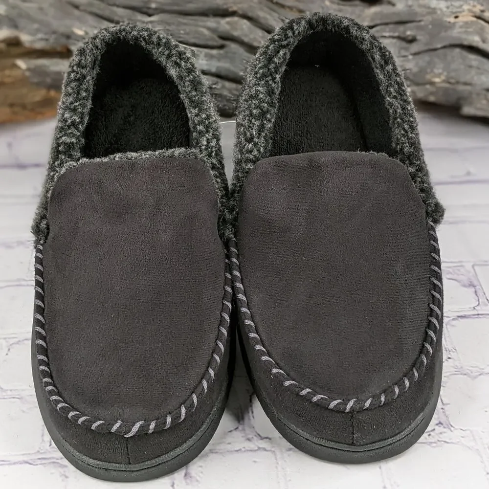 NIB Dearfoams Eli Microsuede Moccasin Slipper w/ Whipstitch - Size Large (11-12)